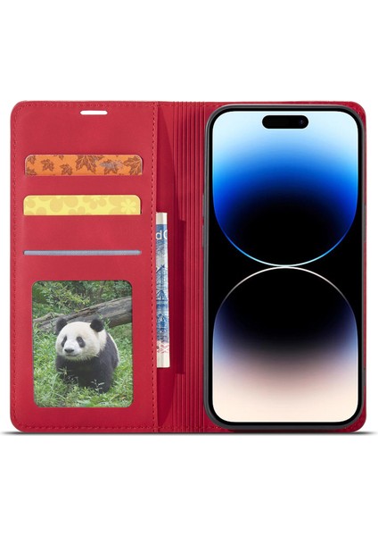 Iphone 14 Pro Telefon Kapak Stand Stand Cüzdan Deri Anti-Shock Flip Telefon Korusu (Yurt Dışından)