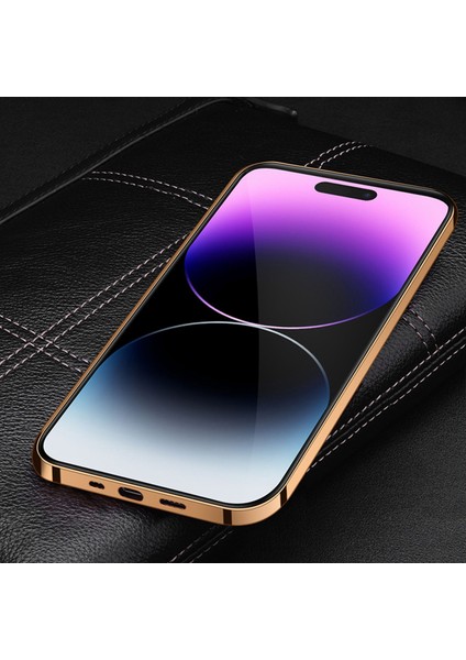 Iphone 14 Pro Fone Case Anti-Fall Elektraplama Şok Geçirmez Kasa Orijinal Deri Kaplamalı Tpu Kertenkele Doku Mavisi ile Arka Kapak (Yurt Dışından)