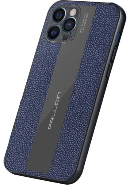 Iphone 14 Pro 6.1 Inç Orijinal Deri+Tpu Çizgiye Dönüş Anti Tele Vaka Telefon Geri Kapak Blue (Yurt Dışından)
