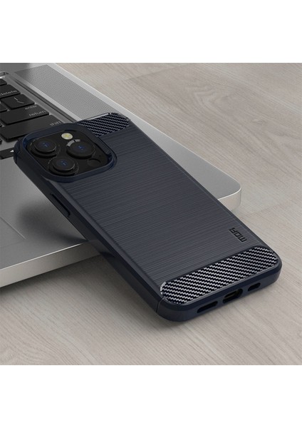 Iphone 14 Pro Telefon Kılıfı Için 6.1 Inç Önleme Önleyici Yumuşak Tpu Arka Kapak Fırçalanmış Yüzey Anti-Yağ Karbon Fiber Telefon Kılıf Mavisi (Yurt Dışından) fiyatları