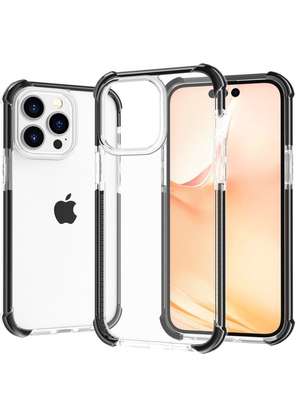 Iphone 14 Pro Telefon Kılıfı Için 6.1 Inç Akrilik Anti-Düşme Dört Köşeli Koruma Şok Geçirmez Telefon Kapak Temizliği/siyah (Yurt Dışından)