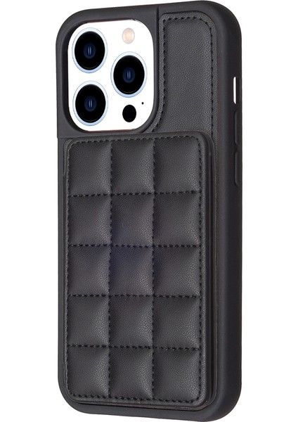 Iphone 14 Pro Pu Deri Kaplamalı Tpu Kickstand Cover-Black Için Kart Tutucu Telefon Kılıfı (Yurt Dışından)