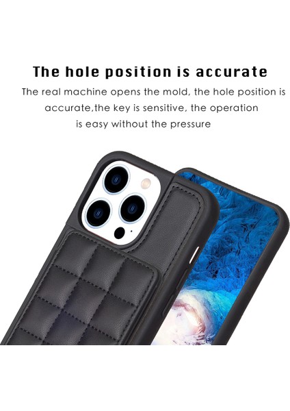 Iphone 14 Pro Pu Deri Kaplamalı Tpu Kickstand Cover-Black Için Kart Tutucu Telefon Kılıfı (Yurt Dışından)