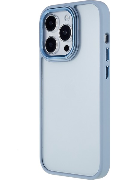 Iphone 14 Pro Telefon Kılıfı Için 6.1 Inç Arka Pc+Tpu Telefon Kapağı Metal Kamera Lens Çerçevesi Anti-Dirt Metal Düğmeleri Vaka Işık Mavi (Yurt Dışından) modelleri