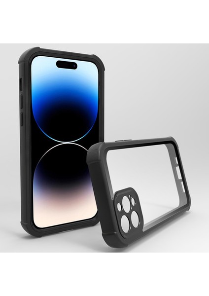 Iphone 14 Pro Phone Case Şok Geçirmez Kasa Anti-Fall Koruyucu Telefon Kapağı Hibrit Kılıf Desteği Kablosuz Şarj-Black (Yurt Dışından) fiyatları