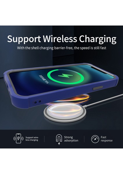 Iphone 14 Pro Phone Case Şok Geçirmez Kasa Anti-Fall Koruyucu Telefon Kapağı Hibrit Kılıf Desteği Kablosuz Şarj-Black (Yurt Dışından) fırsatları