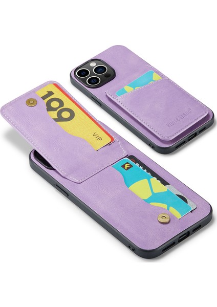 Iphone 14 Pro Fone Cover Crazy Horse Dokusu Kickstand Pu Deri+Tpu Kılıfı Kart Yuvası Ile (Yurt Dışından) modelleri