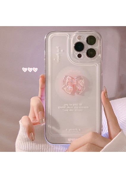 Crystal Bowknot Dekorlu iPhone 14 Pro Yumuşak Tpu Kapağı Için Şeffaf Telefon Kılıfı (Yurt Dışından) fiyatları