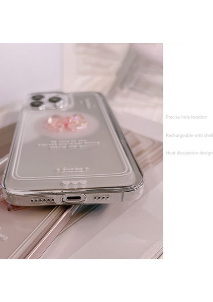 Crystal Bowknot Dekorlu iPhone 14 Pro Yumuşak Tpu Kapağı Için Şeffaf Telefon Kılıfı (Yurt Dışından) modelleri