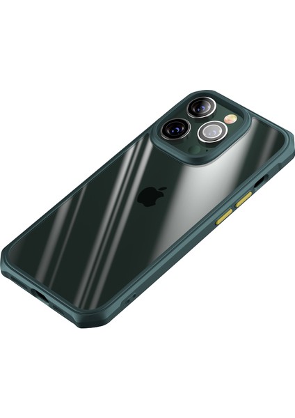 Iphone 14 Pro 6.1 Inç Anti-Çizgi Anti-Çizelge Temiz Telefon Kılıfı Hibrit Tpu+Pc Damla Geçirmez Hava Yastığı Kapak Yeşili (Yurt Dışından)