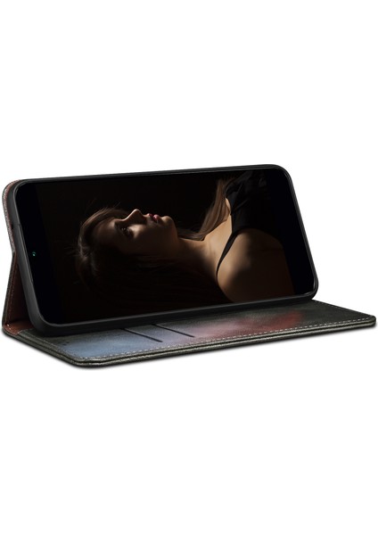 Iphone 14 Pro Telefon Kılıfı 6.1 Inç Şok Geçirmez Deri Mumsu Çılgın At Doku Standı Cüzdan Koruyucu Kapak Yeşili (Yurt Dışından)