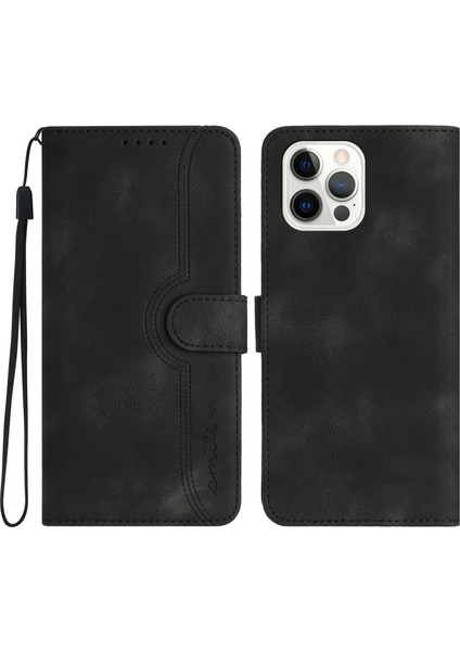 Iphone 14 Pro Baskılı Deri Telefon Kapağı Anti-Drop Cüzdan Standı Case-Black Için (Yurt Dışından)