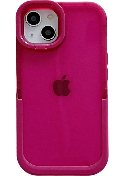 Iphone 14 Için Cep Telefonu Kapağı Anti-Shock Anti-Shock Kickstand Arka Kamera Halkası Telefon Koruyucu Geri Kılıf Gül (Yurt Dışından)