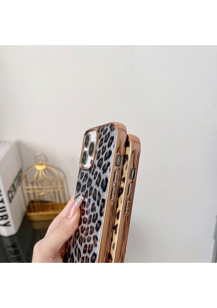 Iphone 14 Pro Telefon Kılıfı Için 6.1 Inç Deri Kaplamalı Tpu Kılıf Elektrokaplama Leopar Desen Anti-Drop Koruma Telefon Kapağı-Altın (Yurt Dışından) fırsatları