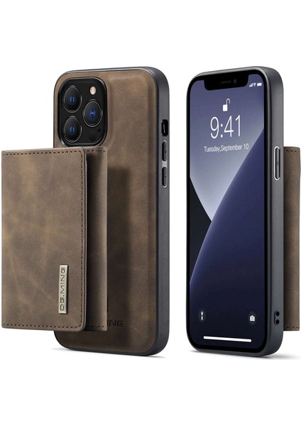 Iphone 14 Pro Telefon Kılıfı Için 6.1 Inç Anti-Güz Anti-Giyim Çıkarılabilir Manyetik 2'si Bir Deriye Cüzdan Pc+Tpu+Pu Deri Kabuk Kablosu (Yurt Dışından)