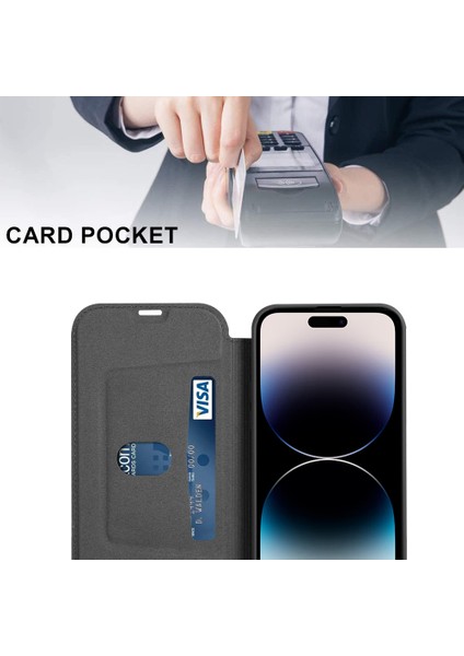 Iphone 14 Pro Telefon Kılıfı Için Cilt Touch Sıvı Silikon Koruyucu Kılıf Kart Tutucu Kickstand Telefon Şok Geçirmez Kapak Işığı Yeşil (Yurt Dışından) modelleri