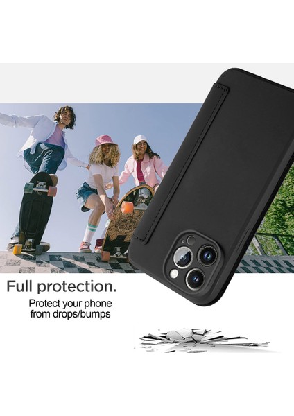 Iphone 14 Pro Telefon Kılıfı Için Cilt Touch Sıvı Silikon Koruyucu Kılıf Kart Tutucu Kickstand Telefon Şok Geçirmez Kapak Işığı Yeşil (Yurt Dışından) fırsatları