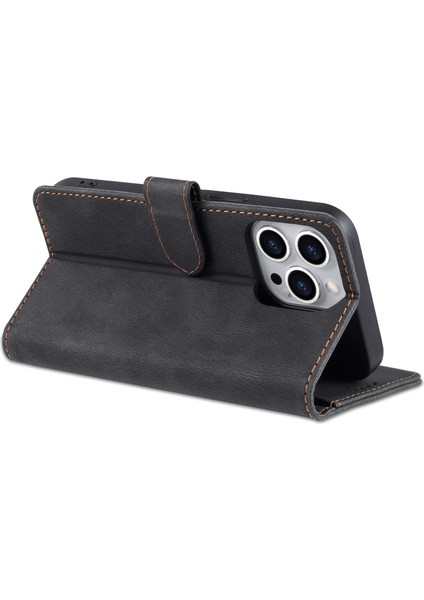 Iphone 14 Pro Telefon Kılıfı Için 6.1 Inç Anti-Drop Pu Deri Cüzdan Kılıfı Manyetik Kapatma Stand Şok Geçirmez Koruyucu Telefon Flip Cover-Black (Yurt Dışından) fırsatları