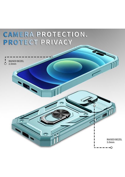 Iphone 14 Pro Telefon Kılıfı 6.1 Inç Aşınmaya Dayanıklı Pc+Tpu Sürgülü Kamera Lens Kapak Tasarımı Kickstand/card Slot-Green ile Şok Önleme Kılıfı (Yurt Dışından) fiyatları