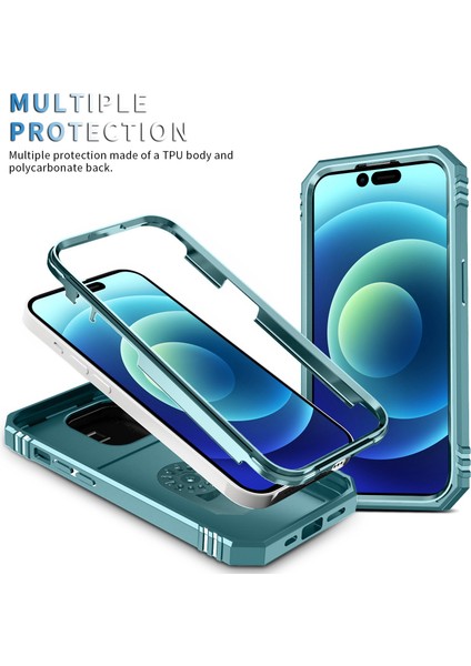 Iphone 14 Pro Telefon Kılıfı 6.1 Inç Aşınmaya Dayanıklı Pc+Tpu Sürgülü Kamera Lens Kapak Tasarımı Kickstand/card Slot-Green ile Şok Önleme Kılıfı (Yurt Dışından) fırsatları
