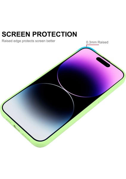 Iphone 14 Pro Telefon Kılıfı Için Sıvı Silikon Anti-Fingerprint Hassas Kesim Düz Kenar Cep Telefonu Kapak Mavisi (Yurt Dışından)