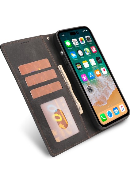 Iphone 14 Pro Telefon Kılıfı Için 6.1 Inç Pu Deri Damla Geçirmez Cüzdan Stand Koruyucu Kapak Strap-Black (Yurt Dışından) fiyatları