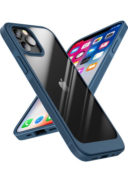 Iphone 14 Pro Için Yumuşak 6.1 Inç Clear Pc+Yumuşak Tpu Çizgiye Döküm Anti-Kılavuzu Kapak Telefon Geri Kılıf Mavisi (Yurt Dışından) fırsatları
