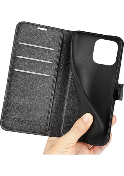 Iphone 14 Pro Telefon Kılıfı Için 6.1 Inç Litchi Doku Pu Deri Stand Flip Cover Anti-Slatch Tam Koruyucu Cüzdan Telefon Kılıfı Black (Yurt Dışından) fırsatları