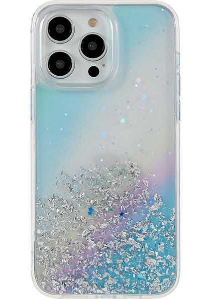 Iphone 14 Pro Glittery Decor Tasarım Koruyucu Kılıf Pc+Tpu Kıçılama Anti-Cract Cover-Blue (Yurt Dışından) fiyatları