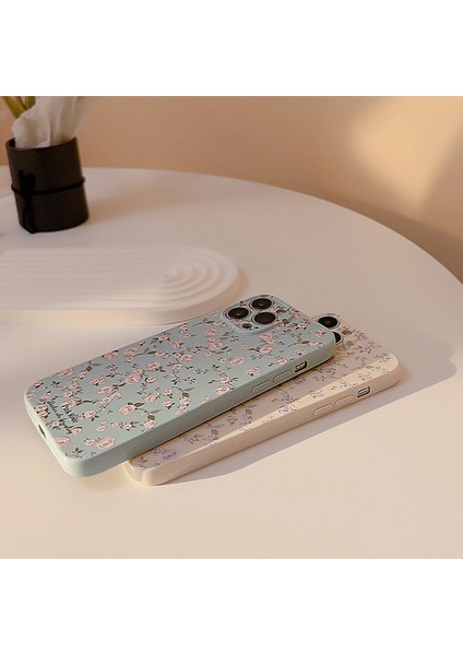 Iphone 14 Pro Retro Çiçek Desenli Telefon Kılıfı Karakter Anti-Cratch Telefon Tpu Arka Kapak-Mavi (Yurt Dışından)