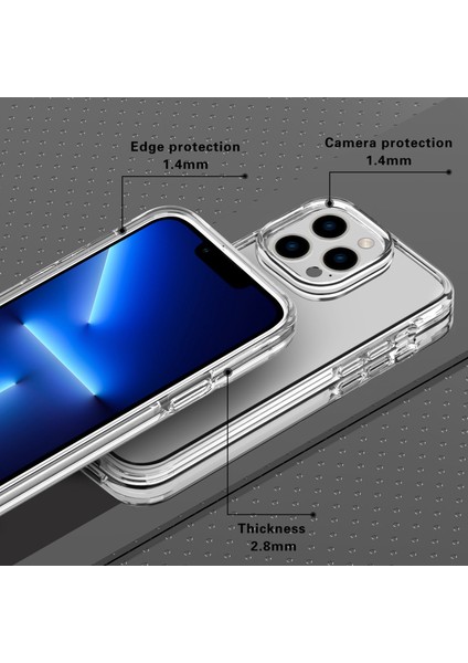 Iphone 14 Pro Telefon Kılıfı Pc+Tpu Hybrid 6.1 Inç Şok Geçirmez Kristal Berraklığında Koruyucu Kapak-Şeffaf (Yurt Dışından) modelleri