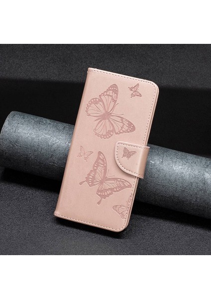 Iphone 14 Pro Telefon Kasası Koruyucu Kasa 6.1 Inç Kelebekler Baskı Stand Kılıfı Tam Koruma Cüzdan Tarzı Deri Kabuk Rose Gold (Yurt Dışından) fırsatları