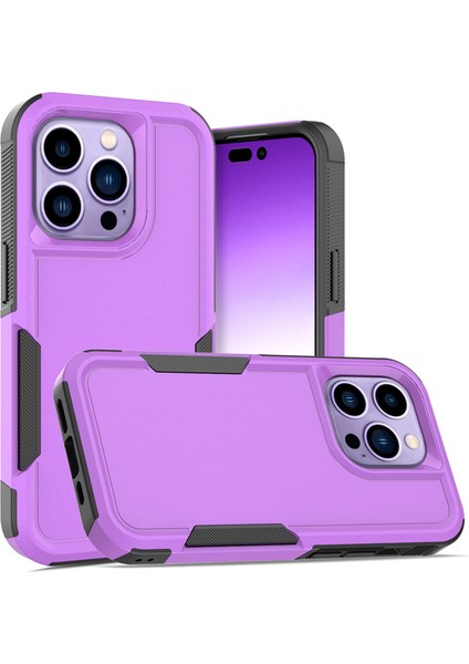 Iphone 14 Pro 6.1 Inç Damla Koruması Yükseltilmiş Kenar Pc+Tpu Cep Telefonu Kapak Morası Için Akıllı Telefon Kılıfı (Yurt Dışından)