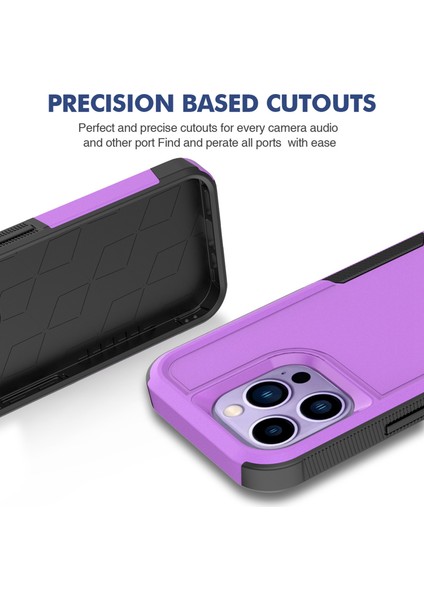 Iphone 14 Pro 6.1 Inç Damla Koruması Yükseltilmiş Kenar Pc+Tpu Cep Telefonu Kapak Morası Için Akıllı Telefon Kılıfı (Yurt Dışından)