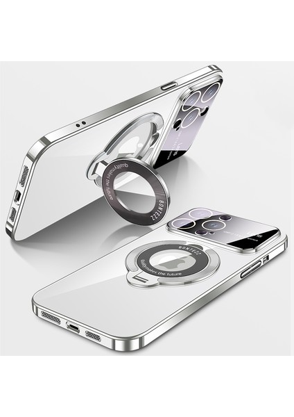 Magsafe-Silver ile Uyumlu iPhone 14 Pro Electoleclating Kickstand Telefon Kapağı Için Ince Pc Telefon Kılıfı (Yurt Dışından) fırsatları