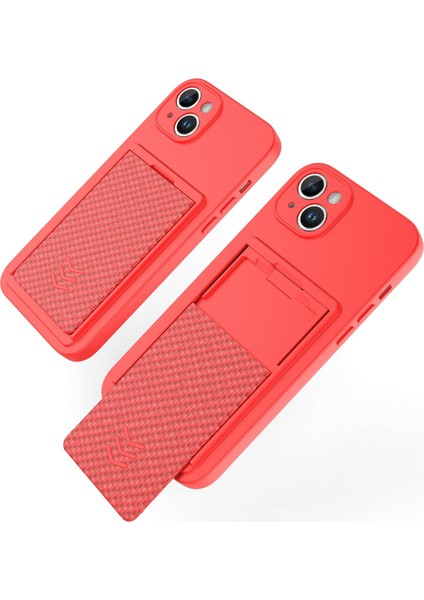 Iphone 14 Tpu+ Pc Slim Slip Slip Damlalı Damla Damalı Telefon Kapağı Sürgülü Kart Yuvası Kırmızısı (Yurt Dışından) modelleri