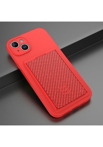 Iphone 14 Tpu+ Pc Slim Slip Slip Damlalı Damla Damalı Telefon Kapağı Sürgülü Kart Yuvası Kırmızısı (Yurt Dışından) fırsatları