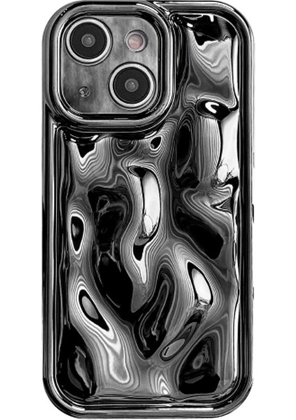 Iphone 14 Meteorit Doku Elektraplatma Yumuşak Tpu Cover-Black Için Şok Geçirmez Telefon Kılıfı (Yurt Dışından)