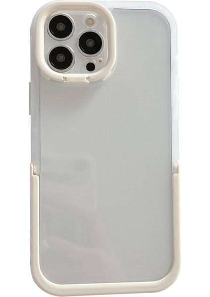 Iphone 14 Pro Fone Case Anti-Solma Hücre Kabuğu Kickstand Arka Kamera Yüzüğü Ince Fit Telefon Geri Kapak-Beyaz (Yurt Dışından)