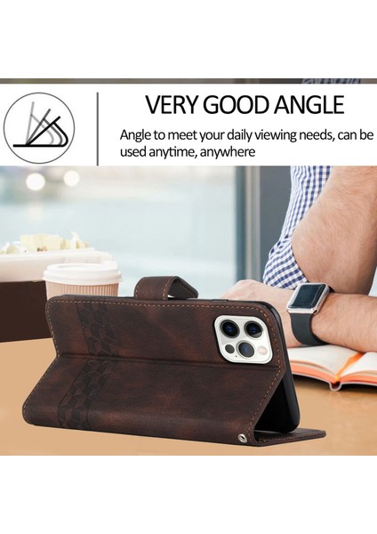 Iphone 14 Pro Telefon Kılıfı Için Baskılı Rhombus ve Lines Stand Pu Derisi+Tpu Telefon Cüzdan Kapağı Kayış-Brown (Yurt Dışından) fiyatları