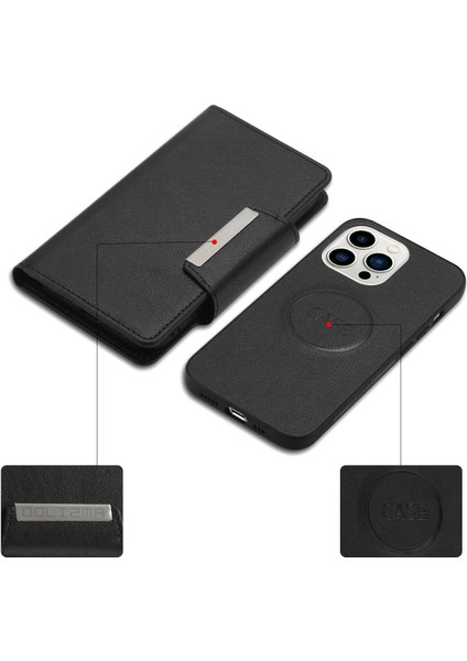 Iphone 14 Pro Phone Kılıfı Için Ultra Nezlenebilir Deri Deri Cüzdan Şok Geçirmez Manyetik Toka Cep Telefonu Kabuk Black (Yurt Dışından) modelleri