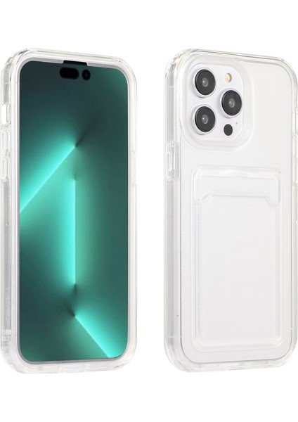 Iphone 14 Pro Telefon Kılıfı Için 6.1 Inç Şeffaf Arka Kapak Yuvası Işlevi Yumuşak Tpu Telefon Kabuğu Kılıf Kılıfı (Yurt Dışından)