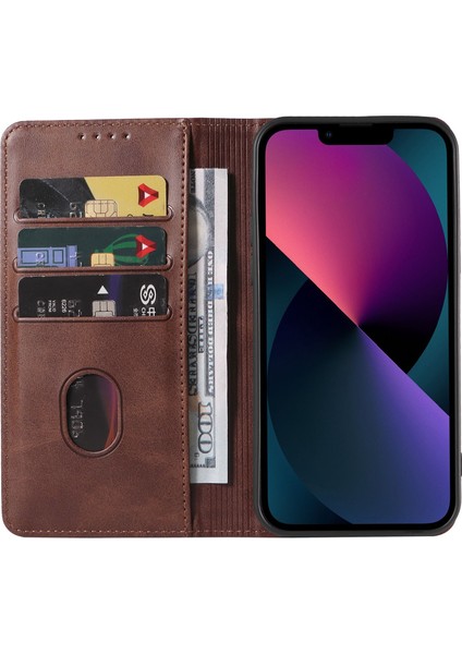 Iphone 14 Pro Telefon Kılıfı 6.1 Inç Otomatik Kapatma Manyetik Bump Proof Pu Deri Deri Stand Kapak-Dark Brown (Yurt Dışından) fiyatları