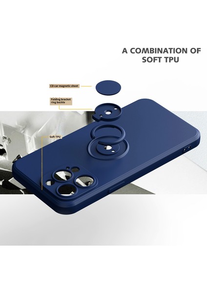 Iphone 14 Pro Telefon Kılıfı 6.1 Inç Halka Tutucu Kickstand Kickstand Kickstand Telefon Tpu Kılıf Araba Montaj Metal Sayfası Koruyucu Kapak-Dark Yeşil (Yurt Dışından) fırsatları