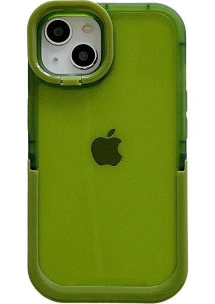 Iphone 14 Anti-Shock Anti-Shock Kickstand Arka Kamera Yüzüğü Telefon Kapağı Koruyucu Geri Kılıf Yeşili (Yurt Dışından)