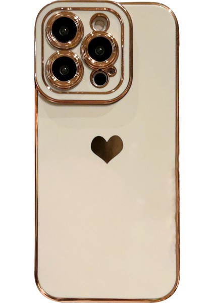 Iphone 14 Pro Telefon Kapağı 6d Elektrokaplatma Tarafı Aşk Kalp Yumuşak Tpu Telefon Vaka-Beyaz (Yurt Dışından)
