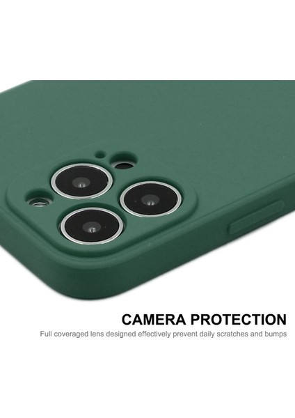 Iphone 14 Pro Fone Case Için Sıvı Silikon Anti-Fingerprint Hassas Kesim Düz Kenar Cep Telefonu Kapak-Dark Yeşil (Yurt Dışından) fırsatları