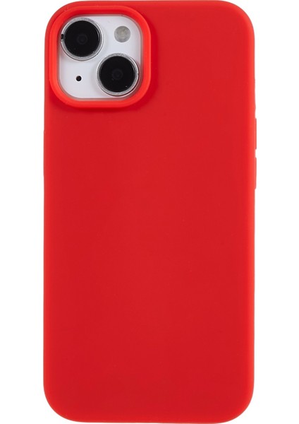 Iphone 14 Çizik Geçirmez Sıvı Silikon Telefon Kasası, Yumuşak Astar Kırmızılı Geri Koruyucu Kapak (Yurt Dışından)