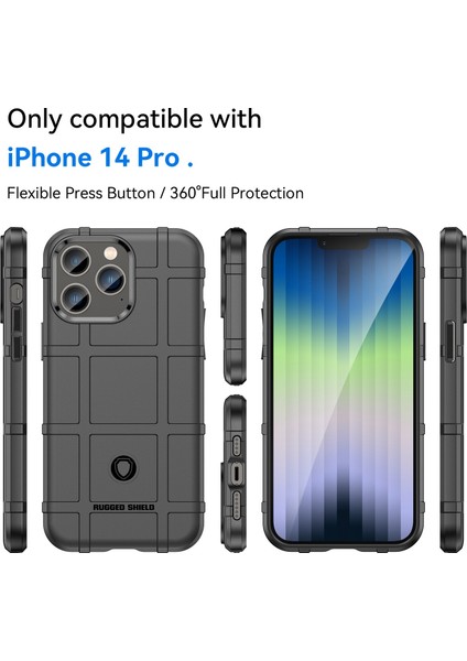 Iphone 14 Pro Telefon Kılıfı Için 6.1 Inç Sağlam Grid Slip Slip Kalınlaştırılmamış Tpu Arka Kapak Protector-Black (Yurt Dışından) modelleri