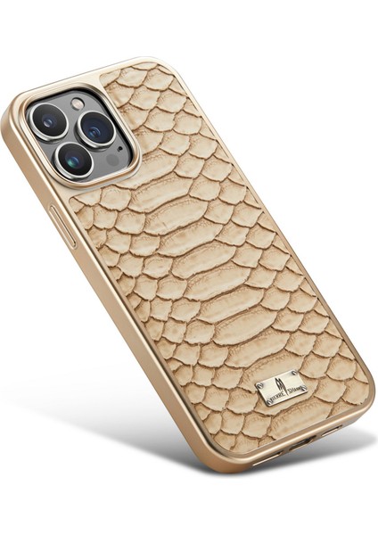 Iphone 14 Pro Telefon Kılıfı Için Elektrokürlü Python Doku Pu Deri Kaplamalı Tpu Telefon Geri Kılıf Anti-Fall Cover-Sarı (Yurt Dışından)